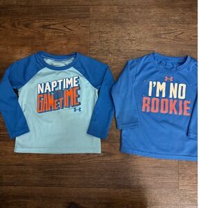 Under Armour Boys 18M Long Sleeve T-Shirt Bundle Blue Graphic Naptime Gametime